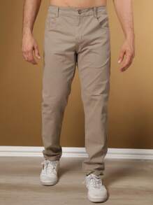 Men Jeans - 卡其色 - 查看 3