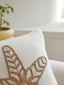 1pc Ocean Themed Starfish Seagrass Embroidery Pillowcase Home Decor - Camel - View 5