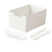 Caja de almacenamiento con cajón deslizante - Bandeja organizadora de gabinete moderno para una solución de almacenamiento creativo y versátil para vajilla, botellas para condimentos, ropa de armario y accesorios de vestuario, con guías deslizantes suaves - Caja de almacenamiento deslizante - Ver 3