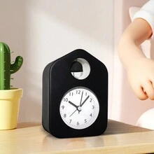 1pc Minimalist Metal Cartoon Quartz Alarm Clock, Silent Bedside/Desk Clock With Luminous Display - Multicolor - View 12