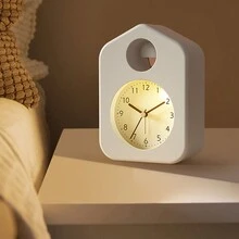 1pc Minimalist Metal Cartoon Quartz Alarm Clock, Silent Bedside/Desk Clock With Luminous Display - Multicolor - View 7