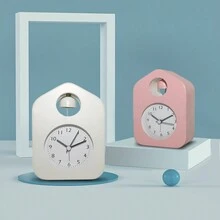 1pc Minimalist Metal Cartoon Quartz Alarm Clock, Silent Bedside/Desk Clock With Luminous Display - Multicolor - View 5