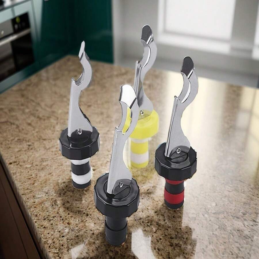 1 件装葡萄酒塞，不锈钢密封防漏瓶塞和开瓶器，葡萄酒保鲜器 - 款式 - 查看 1