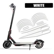 1Set Body Warning Stickers Compatible With Xiaomi M365/Pro 1s Pro2 Electric Scooter Wheel Hub Reflective Kickscooter Skateboard Reflection Waterproof  Sticker Cover Accessories - White - View 1