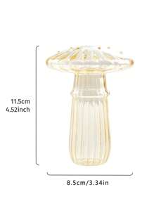 Joivida 1個創意蘑菇設計水培玻璃花瓶,桌面裝飾花藝裝飾品,香薰瓶 - 無色 - 查看 12