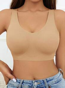 3 Stück Damen nahtloser Eisseiden-BH ohne Bügel, Komfort, unsichtbar