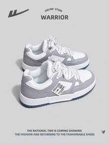 WARRIOR 1 Đôi Giày Thể Thao Nam Cổ Thấp Ngoài Trời Đế Mềm, Vải PU Buộc Phía Trước, Nhẹ - Xám - Xem 4