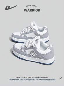 WARRIOR 1 Đôi Giày Thể Thao Nam Cổ Thấp Ngoài Trời Đế Mềm, Vải PU Buộc Phía Trước, Nhẹ - Xám - Xem 5