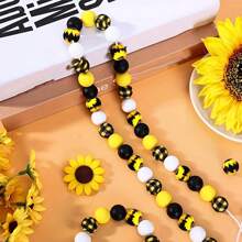 26 piezas de cuentas de silicona con diseño mixto de girasol y cuadros para manualidades DIY en bolsos, móviles, pulseras, collares y otros accesorios de joyería para San Valentín