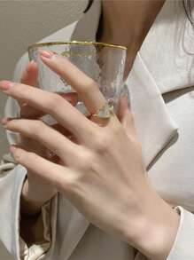 1 pieza Nuevo y exclusivo anillo de mujer con forma de corazón de cobre con micro-incrustaciones, diseño de moda y lujo, ajustable, para San Valentín, mamá, madre, Día de la Madre, regalo