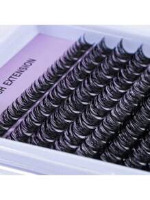 8-16mm 154 Stücke DIY Wimpernverlängerungs-Set, Einzelwimpern-Cluster D Curl mit Klebstoff, Pinzetten-Tools für Anfänger, falsche Wimpernverlängerungen