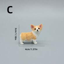 Miniature Corgi Resin Car Decoration, 1pc, Birthday Gift Micro Landscape Ornament, Unique Artwork, Tesla Screen Cute Decoration, Super Cute Birthday Gifts Graduation - Multicolor - View 13