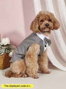1pc Pet Dog Suit Jacket, Classic Button Design, Suitable For Small/Medium Dogs, Cats, Wedding & Party Occasions - Black - View 13