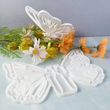 1 件组装蝴蝶硅胶模具，用于 DIY 树脂工艺品 - 不对称形状，耐用材料，DIY 大蝴蝶形石膏模具壁挂艺术装饰品硅胶模具环氧树脂铸造用于 DIY 墙壁和门艺术挂饰，桌面装饰 - 蝴蝶型 - 查看 1