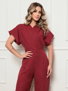 Women Jumpsuits - 紅木色 - 查看 4