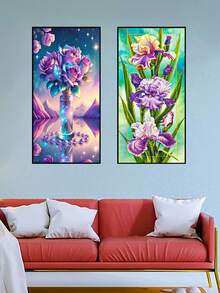 1pc DIY 5D Diamond Painting Set With Round Diamond And Flower Shaped Diamond, Handmade Home Decoration Gift - Multicolor - View 3