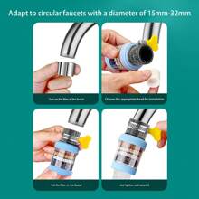 Filtro de agua universal para grifo para uso doméstico, purificador de agua a prueba de salpicaduras para grifo de cocina - Multicolor - Ver 3
