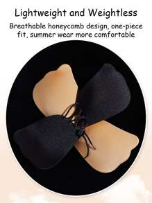 Sticky Invisible Mango-Shaped Bras – Strapless Silicone Push-Up Bra Cups For Backless Dresses, Breathable Self-Adhesive Lift Pads For Women, Reusable & Skin-Friendly - Apricot - View 8