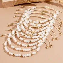 2/4/6/8/10 chiếc Vòng tay thời trang mùa hè mới pha lê mạ vàng hạt trang sức nữ chuỗi trang sức tình bạn thủ công - Nhiều màu - Xem 1