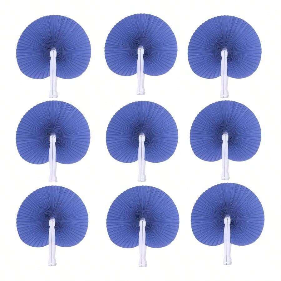 60 Pieces White Folding Foldable Hand Handheld Paper Fans Bulk Wedding