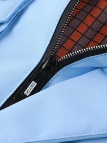 LEDUNTINO Herren Mode neue lässige Jacke mit Multi-Taschen, Buchstaben-Muster und abnehmbarer Kapuze, dünn für Lässig und Outdoor Sport im Frühjahr und Herbst - Blau - Übersicht 4