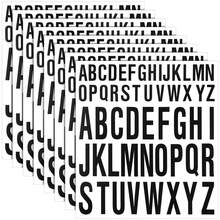 8 hojas de letras autoadhesivas con letras mayúsculas en vinilo, pegatinas de letras del alfabeto para oficina, hogar y cocina - Blanco y Negro - Ver 1