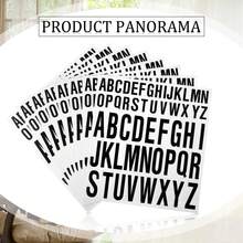 8 hojas de letras autoadhesivas con letras mayúsculas en vinilo, pegatinas de letras del alfabeto para oficina, hogar y cocina - Blanco y Negro - Ver 3