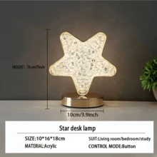 1入組金色星月形夜燈裝飾氛圍燈，適用於卧室床邊，浪漫創意生活 - 金色 - 查看 4