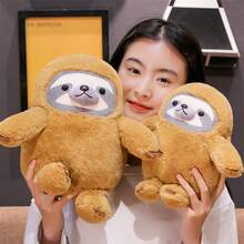 Cute Sloth Plush Doll Soft Stuffed Animal Plushie, Room Decor And Birthday Gift - Brown - View 2