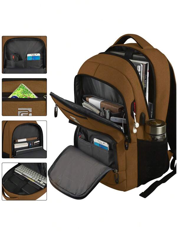 Sac à dos, sac à dos scolaire pour intérieur et extérieur, sac à dos pour ordinateur portable, sac à dos de voyage d'affaires antivol, fin et durable, avec port de chargement USB, résistant à l'eau. Sac d'ordinateur pour le collège, convient aux ordinateurs portables et aux ordinateurs portables de 15,6 pouces, pour femmes et hommes