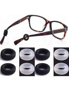 Set de accesorios de gafas S4 de 24 piezas, incluye 12 pares de patillas antideslizantes de silicona y cubiertas de pie para las patillas de las gafas - Multicolor - Ver 3