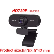 Computer Webcam HD1080P High Definition Lens With Microphone Suitable For Online Class Software Direct Broadcast APP Other Scene - Black - View 2