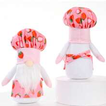 1入草莓廚師侏儒裝飾手工藝品，餐廳用餐桌派對裝飾，草莓侏儒裝飾品，家居裝飾 - 彩色 - 查看 5