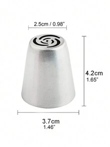 Multi-Piece Stainless Steel Russian Piping Nozzles, DIY Cake Decorating Tools, Cupcake Cream Nozzles, Baking Supplies - Silver - View 2