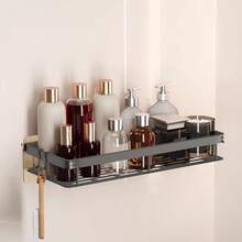 1 件装浴室收纳架不锈钢，壁挂式浴室架，卫生间厕所洗发水化妆品收纳架，壁挂式排水管带挂钩杆，浴室配套收纳 - 彩色 - 查看 6