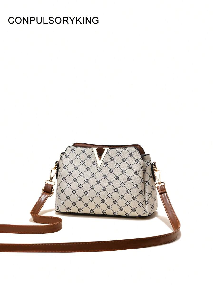 时尚水桶包带磁铁纽扣女士单肩包复古风格多层口袋 1 件多色 PU 皮革斜挎包适合女孩、女士、大学生、年轻专业人士和白领，非常适合工作、商务、通勤、上学 - 彩色 - 查看 1