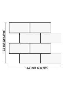 Miếng dán tường/Decal chống thấm nước dày họa tiết gạch giả cho nhà bếp - Đen và trắng - Xem 2