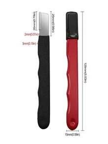 1pc Outdoor Portable Garden Scissors Whetstone, Quick Sharpener, Suitable For A Variety Of Tools - Red 12.8*1.5cm - View 2