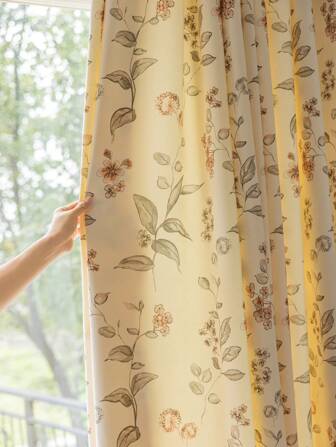 Cortina con estilo de campo francés de alta precisión con impresión digital y 85% de opacidad para la sala de estar, el dormitorio, el estudio o las ventanas del balcón. 1 panel.