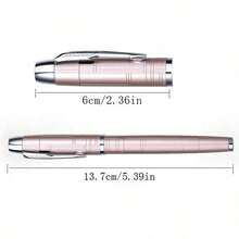 0.5毫米鋼筆書法筆，適用於練習書法、簽名、商務和時尚，配有銥金筆尖和全銅筆身 - 格子粉 - 查看 5