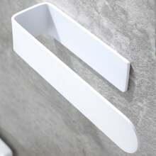2pc Adhesive Hand Towel Holder, White Towel Racks For Bathroom And Kitchen, Stainless Steel Hand Towel Bar/Towel Ring (8-Inch) - 白色 - 查看 4