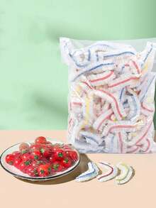 100pcs Reusable Waterproof Shower Cap, Multi-Color Food Wrap Fresh Keeping Film, Home Decoration, Christmas Gifts, Home Gifts, Room Decoration - Multicolor - View 8