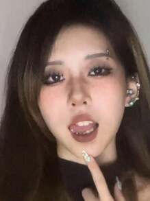 1pc 180 Silver-Plated Rhinestone Lip/Microblading/Face Sticker Stud, Fashionable Minimalist High-End Women's Party Jewelry