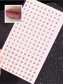 1pc 180 Silver-Plated Rhinestone Lip/Microblading/Face Sticker Stud, Fashionable Minimalist High-End Women's Party Jewelry