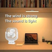 Quạt bàn di động yên tĩnh KINGSHAN 6 inch tích hợp pin lithium có thể sạc lại, 12 đèn LED, sạc Type-C, pin 2 X 1200mAh, thời gian làm việc 2-4 giờ, 3 bánh răng và gió siêu mạnh, thích hợp cho văn phòng, gia đình và Hoạt động ngoài trời, cắm trại, họp mặt gia đình, trạm làm việc, v.v. - trắng - Xem 4