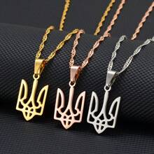 1 Stück Ukraine-Flagge Anhänger Halsketten in Goldfarbe/Silberfarbe/Roségold beschichtet, ukrainischer Schmuck