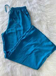 Plus Size Pants - Dusty Blue - View 1