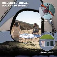 UNP Camping Tent 4 Person, Waterproof Windproof Tent With Rainfly Easy Set Up-Portable Dome Tents For Camping - Grey - View 6
