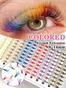 120 piezas de pestañas postizas curvas en colores surtidos, con aspecto natural y sin raíz de estilo de piel de marta, de 9-14 mm, pestañas reutilizables en azul/morado/rosa/verde
