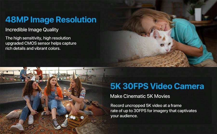 Action Cam DV800 con Risoluzione 5K Schermo 2 con Wi-Fi